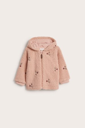 Newbie | Kurtka pluszowa w kwiaty | Różowy