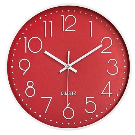 Kitchen Clock Silent Wall Clock Quartz Battery Operated Round Decor Clock 12 Inch
