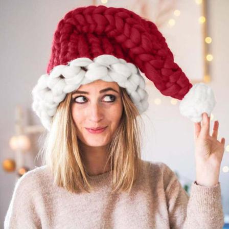Handstickad Roving Tomte Mössa