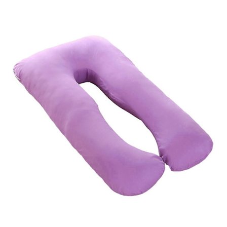 Hot Sale! Cotton Pillowcase for U-Shaped Pregnancy Pillow Washable Comfortable Side Sleeper Pillow Cover Purple-Glad