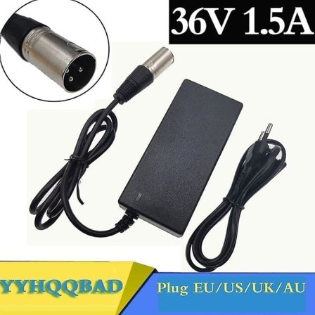 36V 1,5A 3-pin XLR-lader for blybatterier, elsykkel, elektrisk sparkesykkel, rullestol, USA