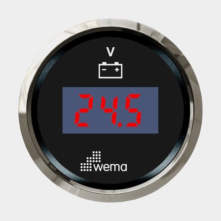 Voltmätare 8-32V digital svart Silverline