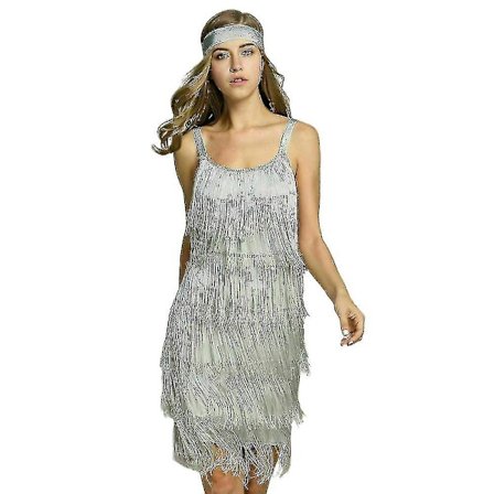 Upea Gatsby-mekko 1920-luvun vintage-tyylinen naisten hapsumekko XL_tfrf