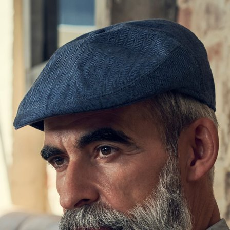 Marcello Marineblauwe Moda Platte Pet voor mannen - Platte petten