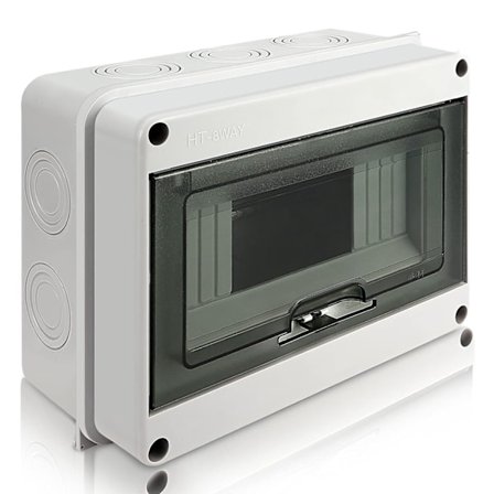 Vanntett elektrisk boks, IP65 8-MODULER Elektrisk strømbryterboks, Vanntett utendørs elektrisk boks, Kontrollskap, Koblingsboks kompatibel