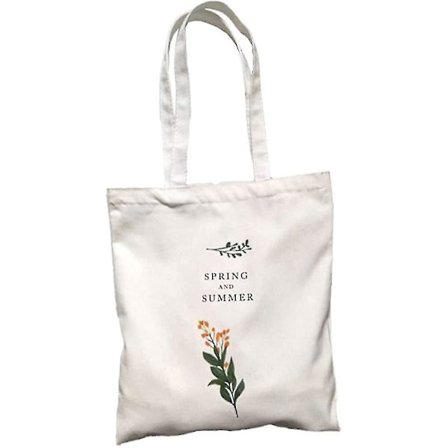 Lerrets handlepose i bomull, gjenbrukbar handlepose, handlepose til dagligvarer, skulderpose, økopose, handlepose med lang håndtak, stoffpose, lett, 