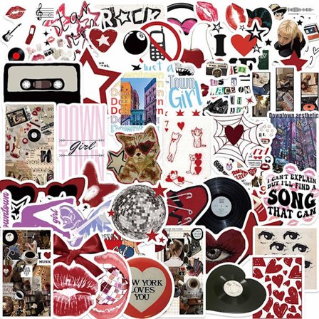 Cool Y2K Stickers Pack - 50 st Estetiska Downtown Girls-designer för vattenflaskor och T-shirts
