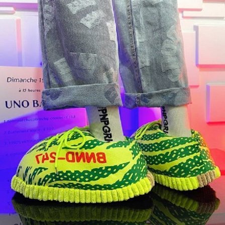 Vinter-spoof aj kjegle kokosnøtt bomulls tøfler morsomme innendørs par hjemme plysj sko varme internettkjendis store bomullssko