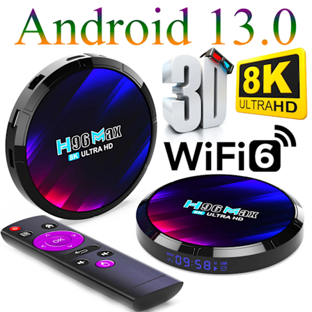 Android TV Box H96 MAX RK3528 2.4G/5.8G WiFi6 BT5.0 8K Video LED Set Top TV Box Amyking Market Amyking Market (157) 4GB/64GB 4GB/64GB