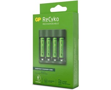 GP-ReCyko Everyday-batteriladdare B421 (USB), inkl. 4 stk. AAA 850mAh NiMH-batterier-ReCyko-batterilader inkl. 4 stk. AAA-batterier-Power-Oppladbare 