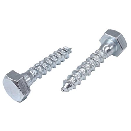 【PP】Pakke med 50 galvaniserede stålskruer med sekskantshoved - M10 x 60mm