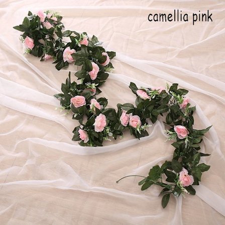 2,45 m silkkiruusut kukat köynnös kamelia PINK CAMELLIA