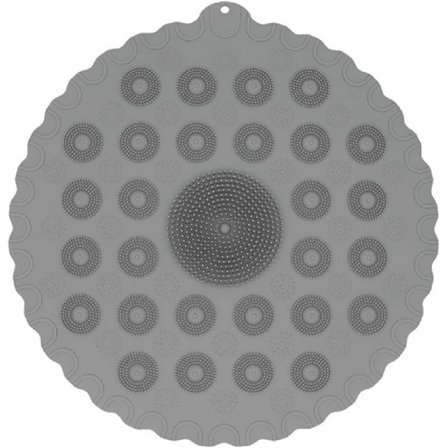 Skridsikker rund brusemåtte silikone massage bademåtte til brusebad, badeværelse, diameter 58 cm (grå)