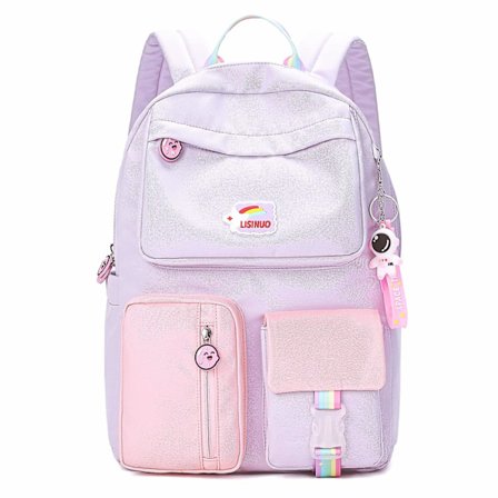 Rygsæk til piger, perfekt til skole og rejser, rygsæk til børn med polstret ryg og justerbar rem