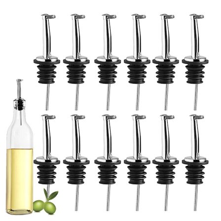 12 pakker rustfritt stål klassiske flaskehellere med konisk tut - KLB