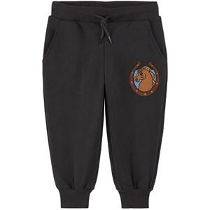 Mini Rodini Black GOTS Horses Sweatpants 128/134 cm - Bottoms - 128/134 cm - Black - Mädchen