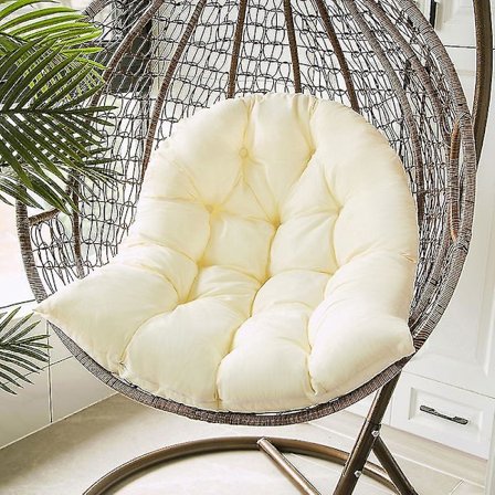 Svart Hängande Korg Kudde Swing Rotting Stol Kudde Vagga Kudde White