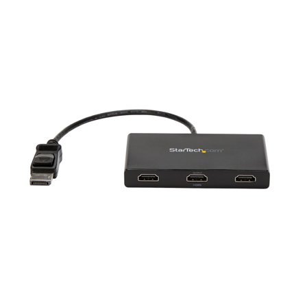 StarTech 3-Port Multi Monitor Adapter, DisplayPort 1.2 to HDMI MST Hub, Triple 1080p HDMI Monitor, Video Splitter for Extended Desktop Mode on Windows