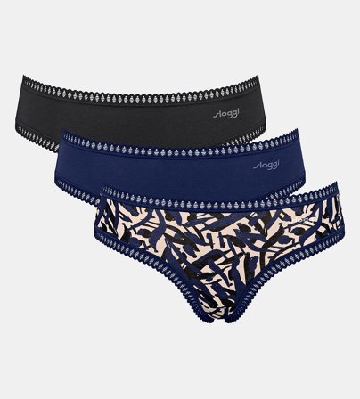Sloggi Go Crush Hipster 3-Pak Blue - Dark Combination S, Tøj & Bolig, Dametrusser, Hipster Trusser