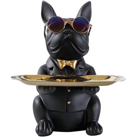 Resininen Koiran Veistos Bulldog Koristeellinen Pöytä Veistos Säilytysalusta Kolikkopata Sisäänkäynnin Avaimen ja Herkkujen Pidike Moderni Taideteos 