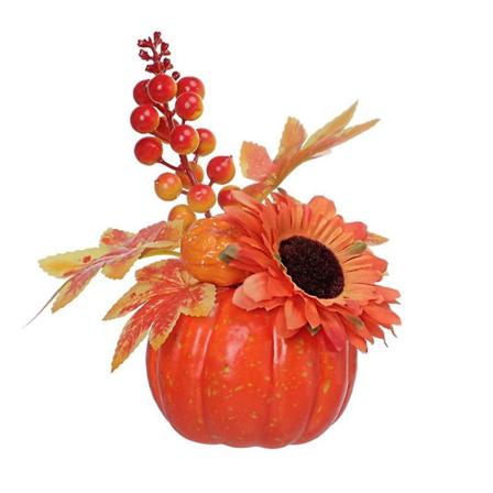 Høst Høst Innhøsting Mini Kunstig Pumpekin Solsikke Lønn Bær Frukt Ornament Halloween Thanksgiving Bord Hjem Dekorasjon