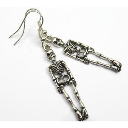 Earrings - Skeleton Silver