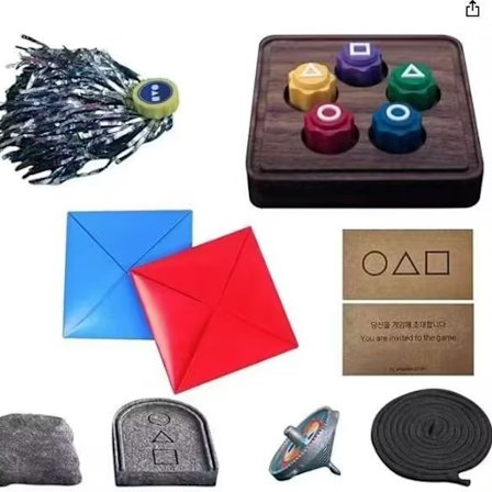 Xbi - 10 stk Squid Game 2 Puslespill for barn: Spill bilder, treff steiner, ta steiner, spark shuttlecocks