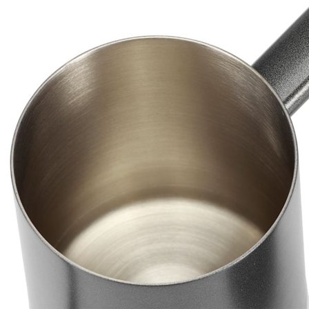 Pitkäkaulainen tarkkuuskannu, ruostumattomasta teräksestä valmistettu kaatokannu tuuletusreiällä lämpömittarille, ergonominen puukahva turvalliseen 