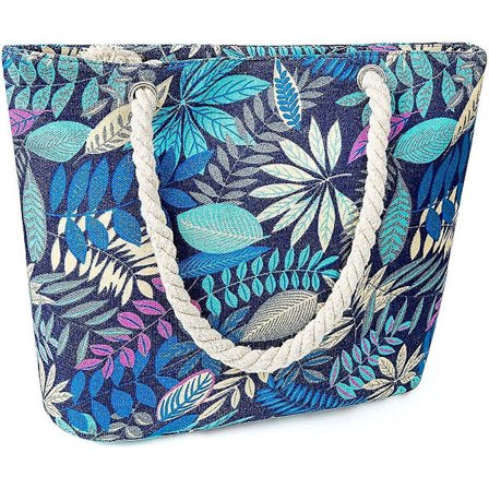 Naisten rantakassi, olkalaukku ostoskassi vetoketjulla, suuri olkalaukku