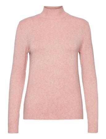 Viril Turtleneck L/S Knit Top Turtleneck Polotröja Rosa Vila