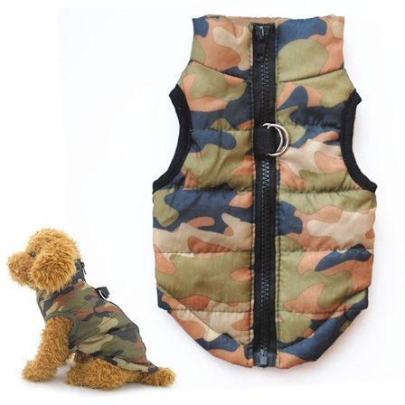 Husdjurskläder bomull vadderad jacka väst hund varm bomull kappa husdjur vinterkläder