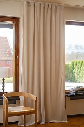 Jotex - Sammetsgardin 1 Längd Ljus linnebeige SAVANNAH - Köp Sammetsgardiner hos Jotex
