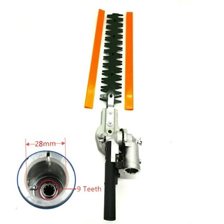 Hækkeklipperhoved 26mm/28mm 7/9 Spline 5.3mm Firkantet Høj Stang Børste Plæneklipper Haveredskaber Reservedele~1779