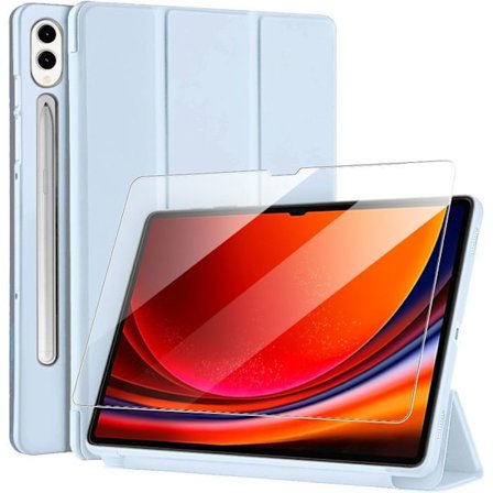 Coque + Tempererat Glas - E.F.Connection - för Samsung Galaxy Tab S9 Plus / S10 Plus - Stötsäker Etui Blå