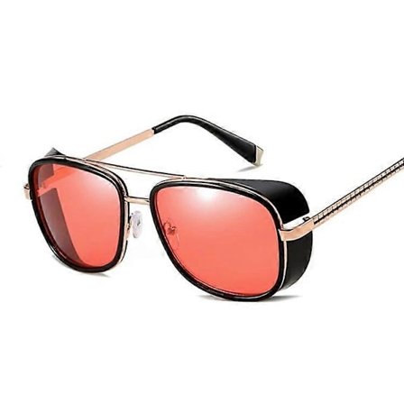 Tony Stark Solbriller Mand Kvinde Steampunk Solbriller Herre Vintage Gradient Rød Solbrille UV400 LGL