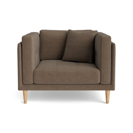 Cali Lænestol - Ontario Brun, 72cm Siddebredde, Extra Rygpude - 104x92x76cm - Komfortabel Lænestol