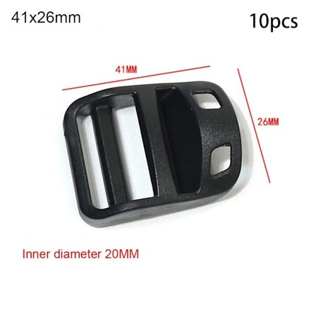 10 stk. Webbing strop Spænde Justerbar Skyder Fastener 41X26MM
