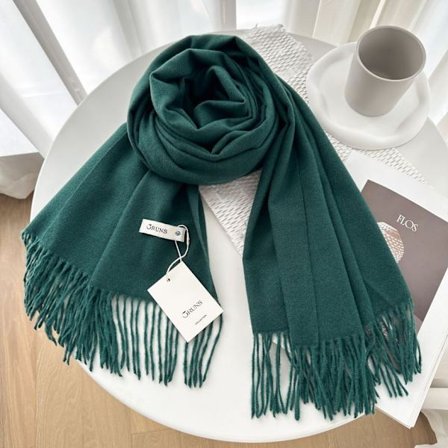 Enfärgad cashmere scarf sjal dam vinter exklusiv mångsidig 250g höst och vinter ny varm scarf
