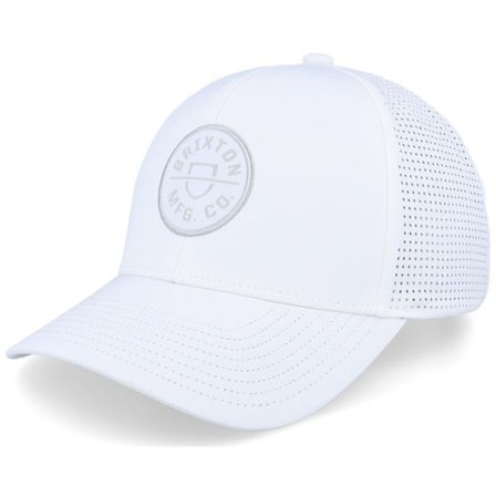 Brixton - Vit trucker Keps - Crest X Medium Profile White/White Trucker @ Hatstore