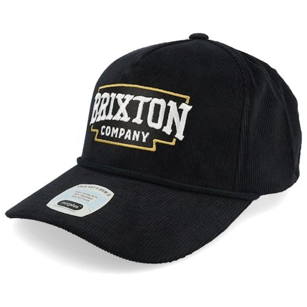 Brixton - Svart adjustable Caps - Pierson C Black Corduroy A-Frame Adjustable @ Hatstore