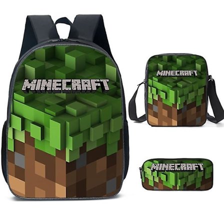 The New Minecraft Theme Schoolbag For Elementary School Students 3-piece Set