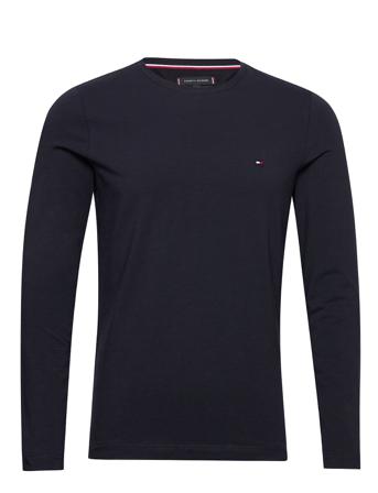 Stretch Slim Fit Lon T-shirts Long-sleeved Blå Tommy Hilfiger