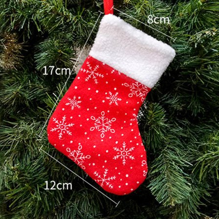 IC Mini julestrømper 6 stk 17 cm glittertrykk med rød