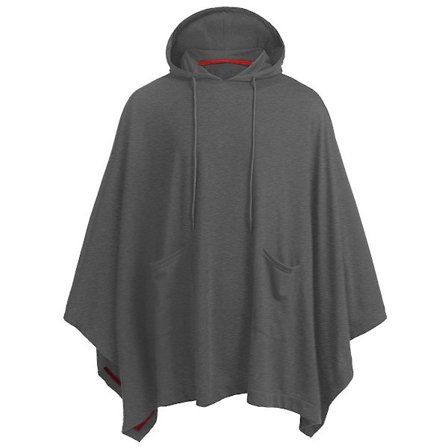 Unisex Rento Hupullinen Poncho Viitta Muotitakki Huppari Puseron Taskulla Tummanharmaa