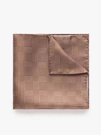 John Henric Men's Brown Houndstooth Pocket Square Size Onesize