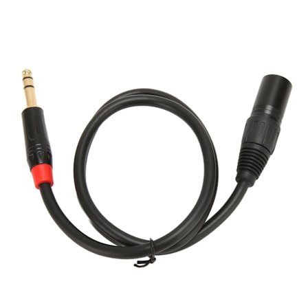 1/4 tum till XLR hane-kabel 0,75 m längd 6,35 mm kontakt till XLR hane ljudkabel för mikrofonmixerbord