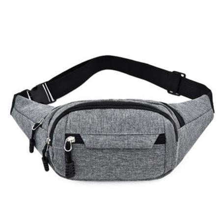 Menn kvinner Fanny Pack midjeveske Sport Multi-funksjonell vanntett menn og kvinner stor kapasitet pengesamling Gray