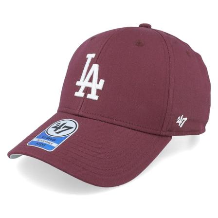 47 Brand - Rojo adjustable Gorra - Kids Los Angeles Dodgers Raised Basic Mvp Dark Maroon Adjustable @ Hatstore