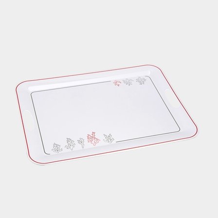 Vassoio in melamina Couleur Mer Coral Reef, bianco/decorato, 50 x 37.5 cm