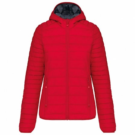 Kariban Dam/Dam Lättviktshuva Vadderad Jacka 18 UK Röd
